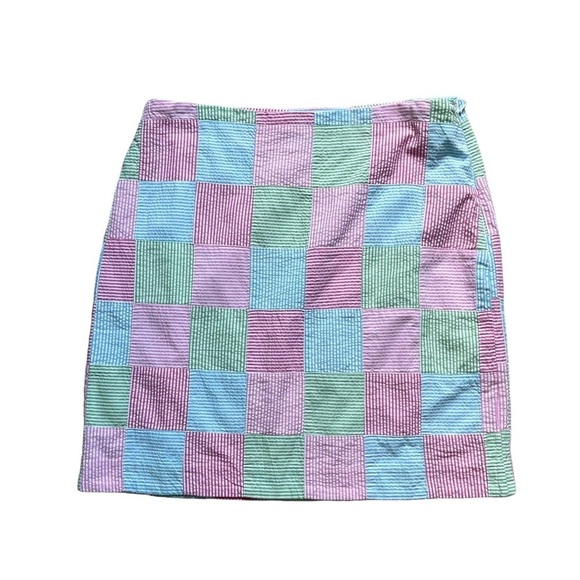 Talbots Women’s Patchwork Seersucker Pencil Skirt Size 8 Stripes Colorful - Picture 1 of 8